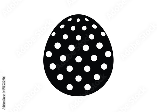 egg with polka dots silhouette vector art icon