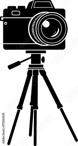 Professional camera on tripod ready for stunning shots capturing moments with clarity and precision