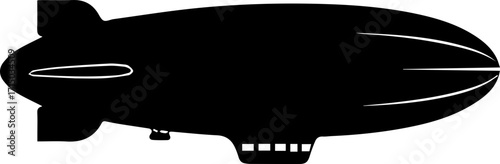 Iconic blimp silhouette soaring through the sky, representing travel and adventure
