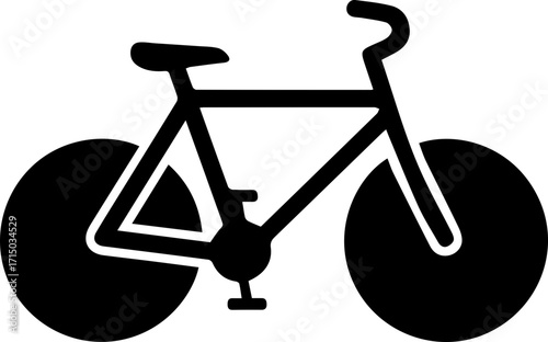 Sleek black bicycle silhouette, perfect for modern urban transport and active lifestyle branding.