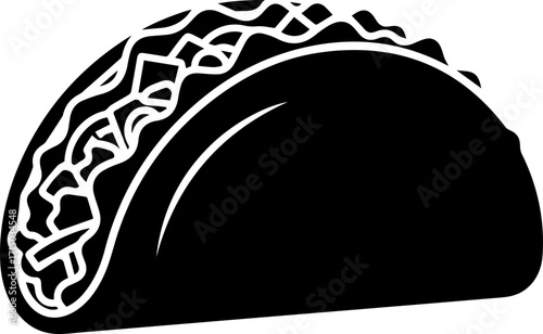 Delicious taco icon symbolizing fast food, Mexican cuisine, and casual dining enjoyment