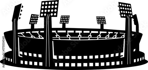 Iconic stadium silhouette shines bright under powerful floodlights creating an exciting atmosphere for fans