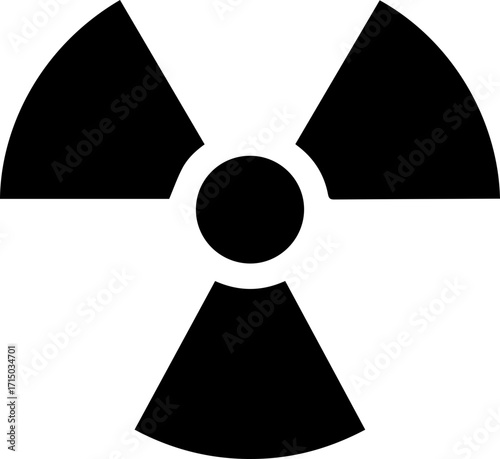 Bold radioactive symbol signifies danger and caution for critical safety messaging