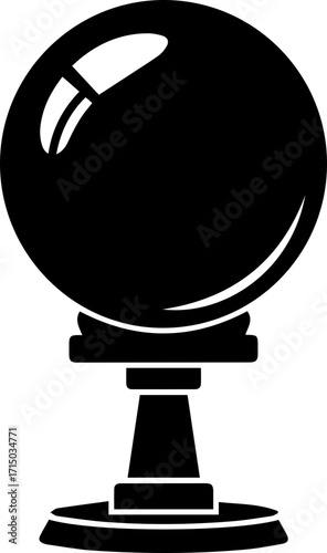 Mysterious crystal ball predicts future possibilities, offering insight and foresight for business decisions