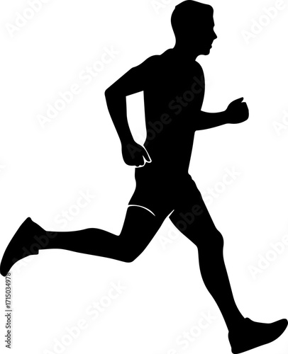 Dynamic male athlete sprinting intensely, capturing speed and determination for sports marketing