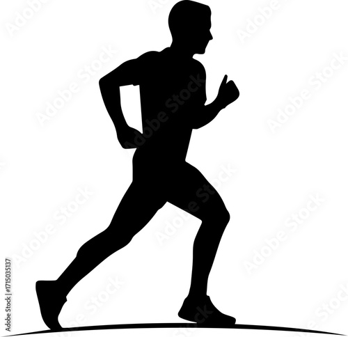 Dynamic male runner silhouette captures energy and motion for athletic branding and fitness promotion
