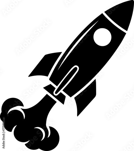 Dynamic rocket blasting off, symbolizing innovation, progress, and ambitious ventures reaching new heights.