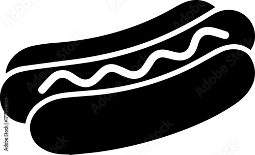 Delicious hot dog with wavy mustard, perfect for fast food and casual dining inspiration.