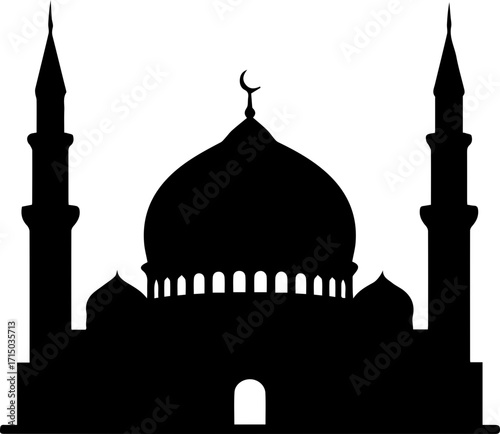 Stunning mosque silhouette symbolizing faith and spiritual serenity for cultural projects