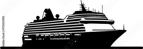 Majestic cruise ship sailing on calm waters, symbolizing travel, luxury, and adventure