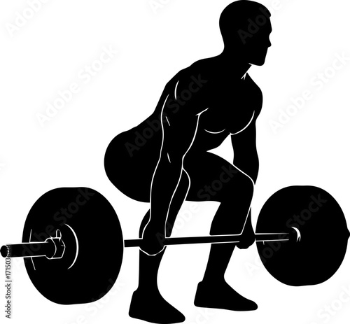 Powerful athlete deadlifting heavy barbell with intense focus and strength building muscles