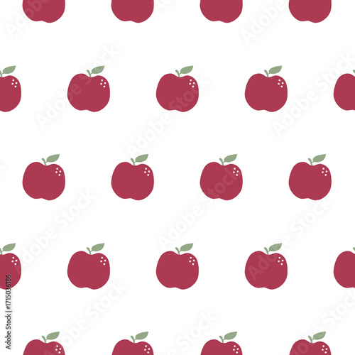 Burgundy Apple White Pattern