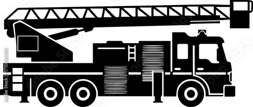 Modern fire engine with extendable ladder ready for emergency response operations
