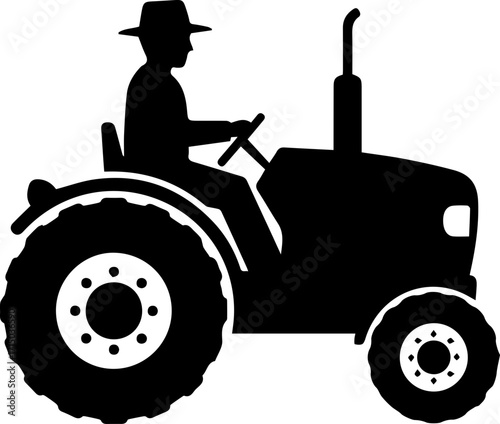 Farmer driving powerful tractor through fertile fields, cultivating crops for a bountiful harvest.