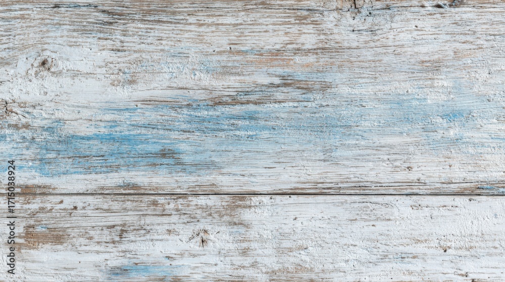 Fototapeta premium The rustic wooden surface features a blend of white and blue hues showcasing natural wear and tear. Perfect for art projects home decor or as a stylish backdrop.