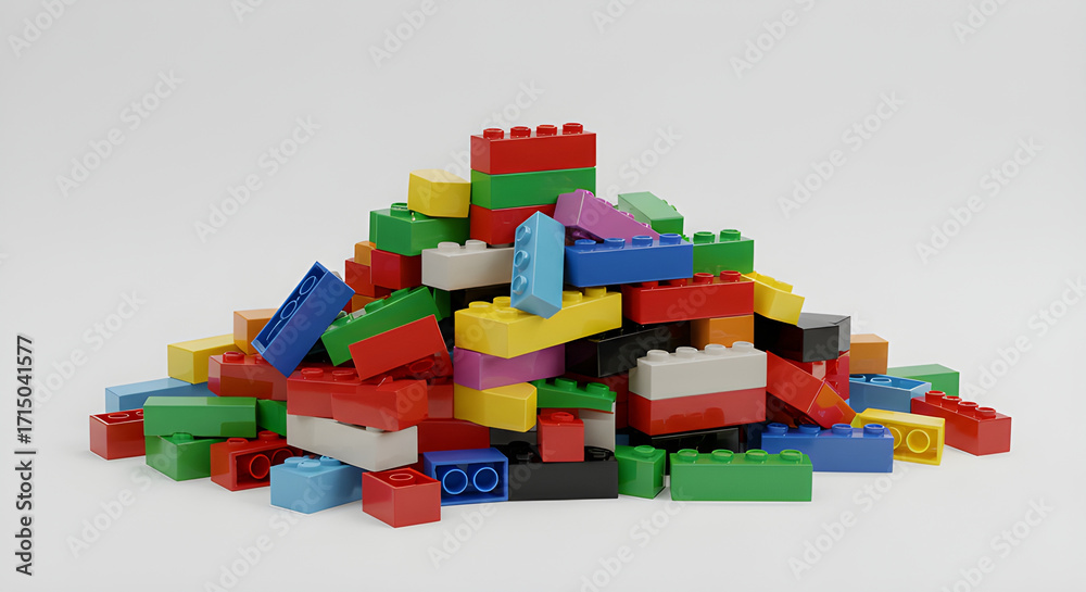 Naklejka premium Lego building blocks isolated on white.