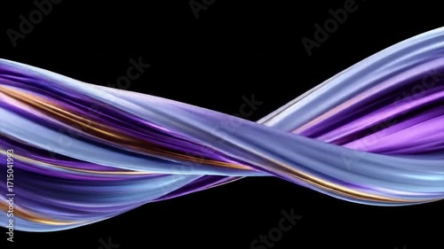 A dynamic, fluid design element showcasing vibrant, iridescent colors against a striking black background.