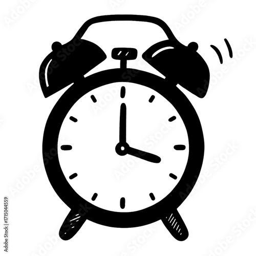 Flat vector icon of an alarm clock