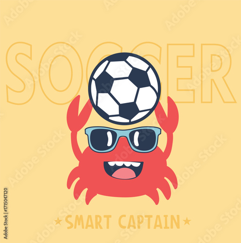 soccer football player,crabs play foottball background on mustard.