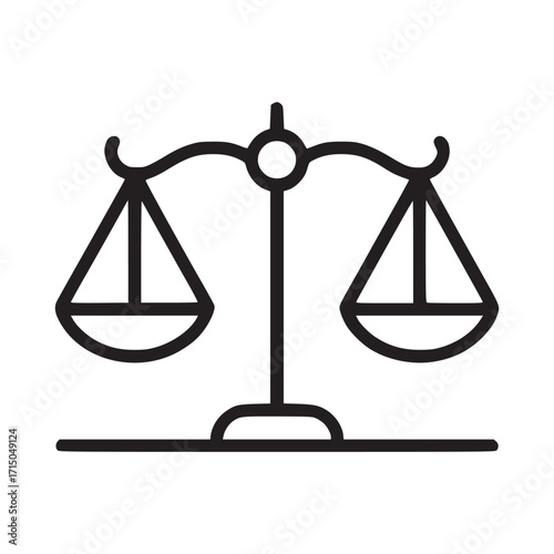 Illustration of a balance scale, symbolizing justice, law, and equilibrium, perfect for legal, financial, or ethical contexts, conveying fairness and impartiality