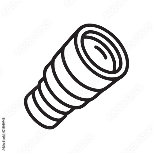 Illustration of a camera lens the lens is depicted in a simple, minimalist style, with clean lines and a focus on basic shapes, making it easily recognizable and versatile