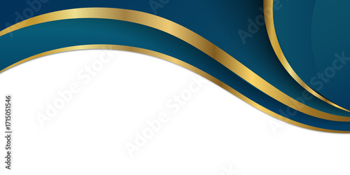 Elegant blue and gold abstract wave background