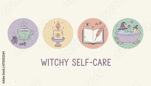 Witchy selfcare rituals relaxing tea candle magic journaling and a mystical bath