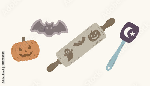 Festive Halloween baking tools for holiday cookies and spooky treats Fun and creative seasonal decor