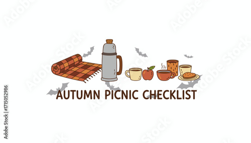Autumn picnic checklist cozy blanket warm drinks apple and cookies for a fall outdoor meal
