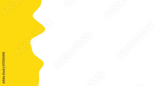 Vibrant yellow wavy abstract design on a clean white background, ideal for graphic projects, presentations, or modern branding. Dynamic and versatile template.