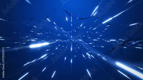 Splashing Water Moving Rapidly in Deep Ocean Under Blue Sky in Slow Motion