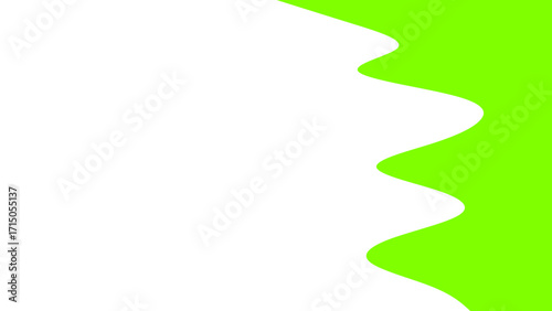 Vibrant neon green wavy abstract background with ample white copy space. Ideal for modern digital designs, presentations, or website banners.