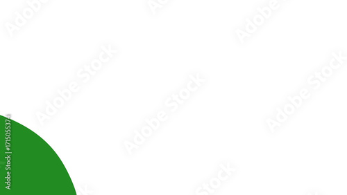 Minimalist composition featuring a vibrant green curved shape against a pristine white background, perfect for modern design, presentations, or text overlay.