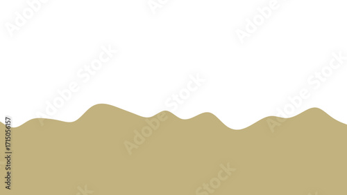 Minimalist abstract beige wave graphic on white, resembling sand dunes or flowing liquid. Versatile design element for tranquil, natural, or earth-toned concepts.