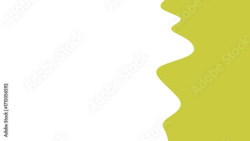 Dynamic abstract background featuring a bright lime green wavy border against a pristine white backdrop, ideal for creative projects.