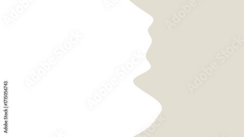 Minimalist abstract background with a smooth wavy beige and white color block design, ideal for clean modern aesthetics or copy space.