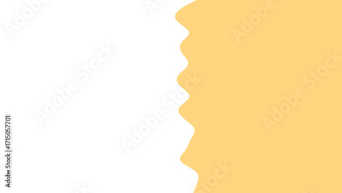 Clean abstract background featuring a wavy vertical divider between bright white and a soft peach color, ideal for graphic design, presentations, and branding.