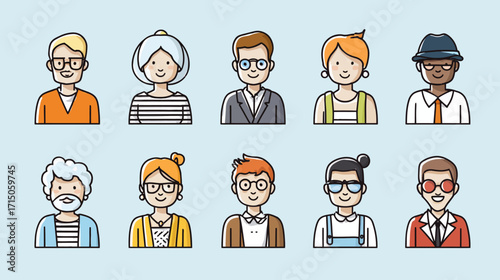 Diverse group of people illustrated.