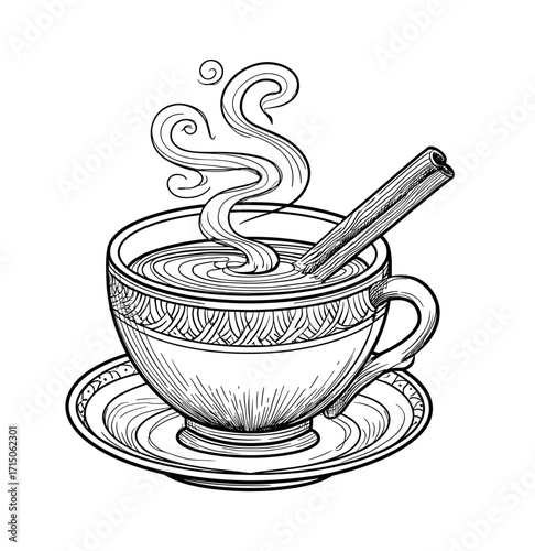 cup of hot cocoa with cinnamon stick
