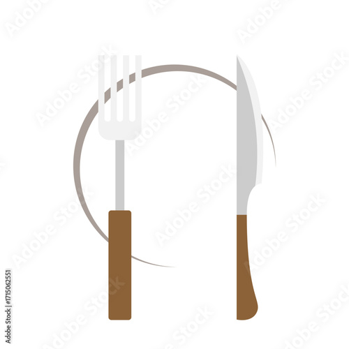 Isolated on white transparent background, an old metal set of carpentry tools and knives with wooden handles plate table