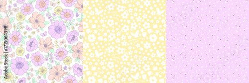 Romantic sweet floral print for cotton textitles dresses and wallpapers