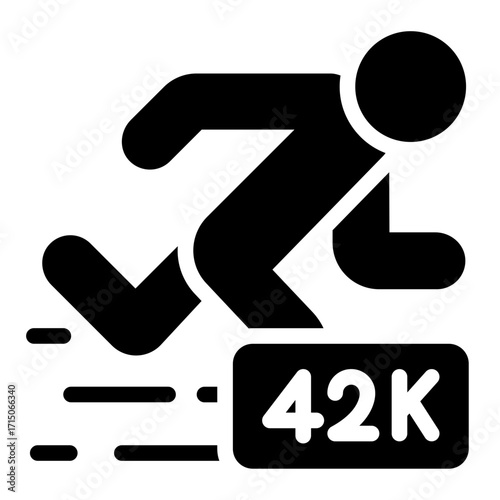 marathon glyph icon for long distance running activity