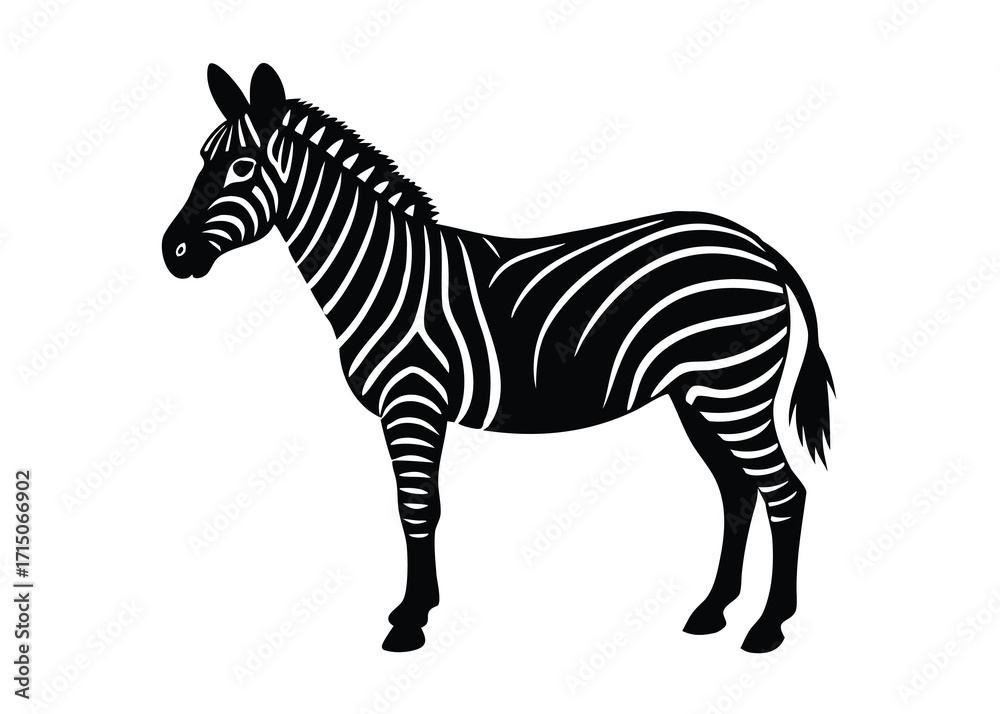 Obraz premium zebra silhouette vector art icon