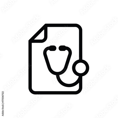 Medical Document Icon Representing Healthcare Records and Diagnostic Analysis Essential for Patient Well being