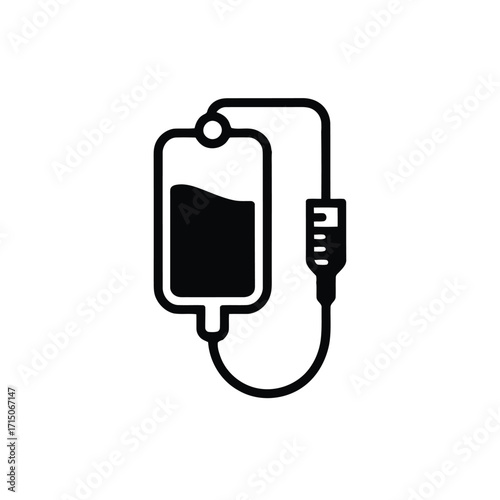 Intravenous therapy symbol medical treatment and healthcare concepts vector illustration design