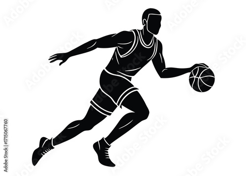 basketball player silhouette vector art icon