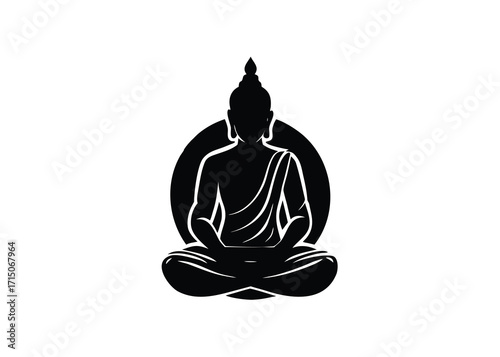 buddha silhouette vector art icon