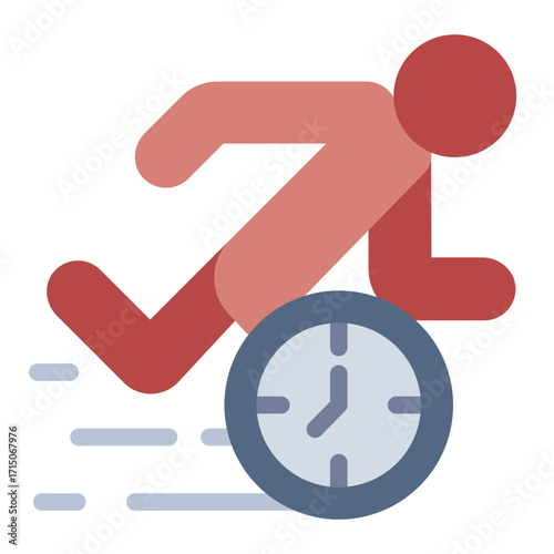 pace flat icon showing running activity with timer