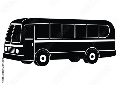 bus silhouette vector art icon