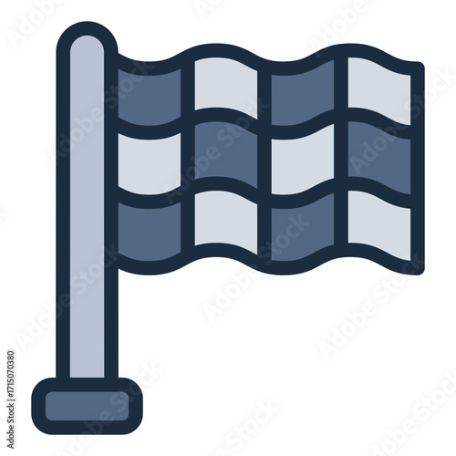finish flag filled line icon used in sport competition race